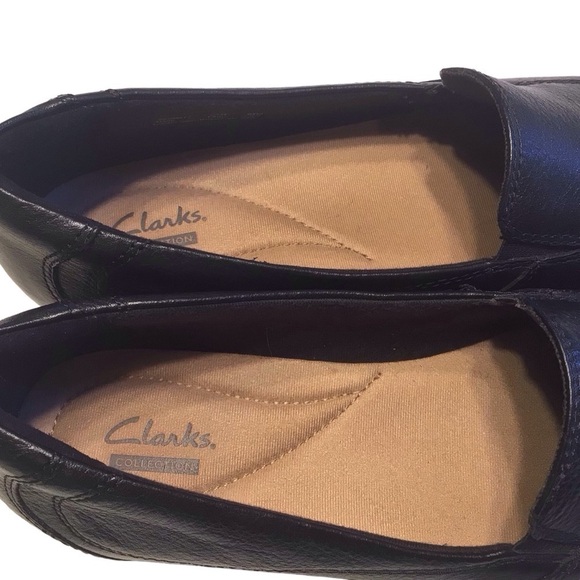 Clark’s Shoes Women’s Sz 8.5 Black Comfort Leather Loafers EUC - Picture 6 of 8